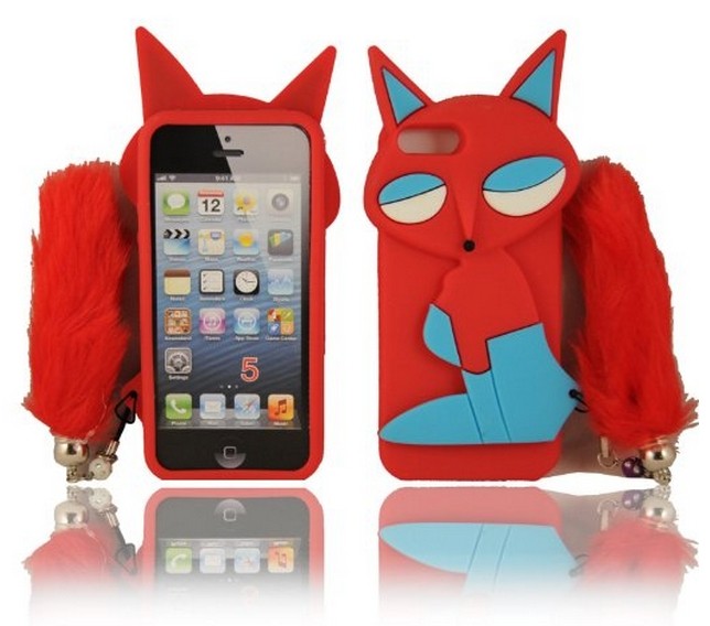 Wholesale iPhone 5 5S 3D Fox Case Red Blue